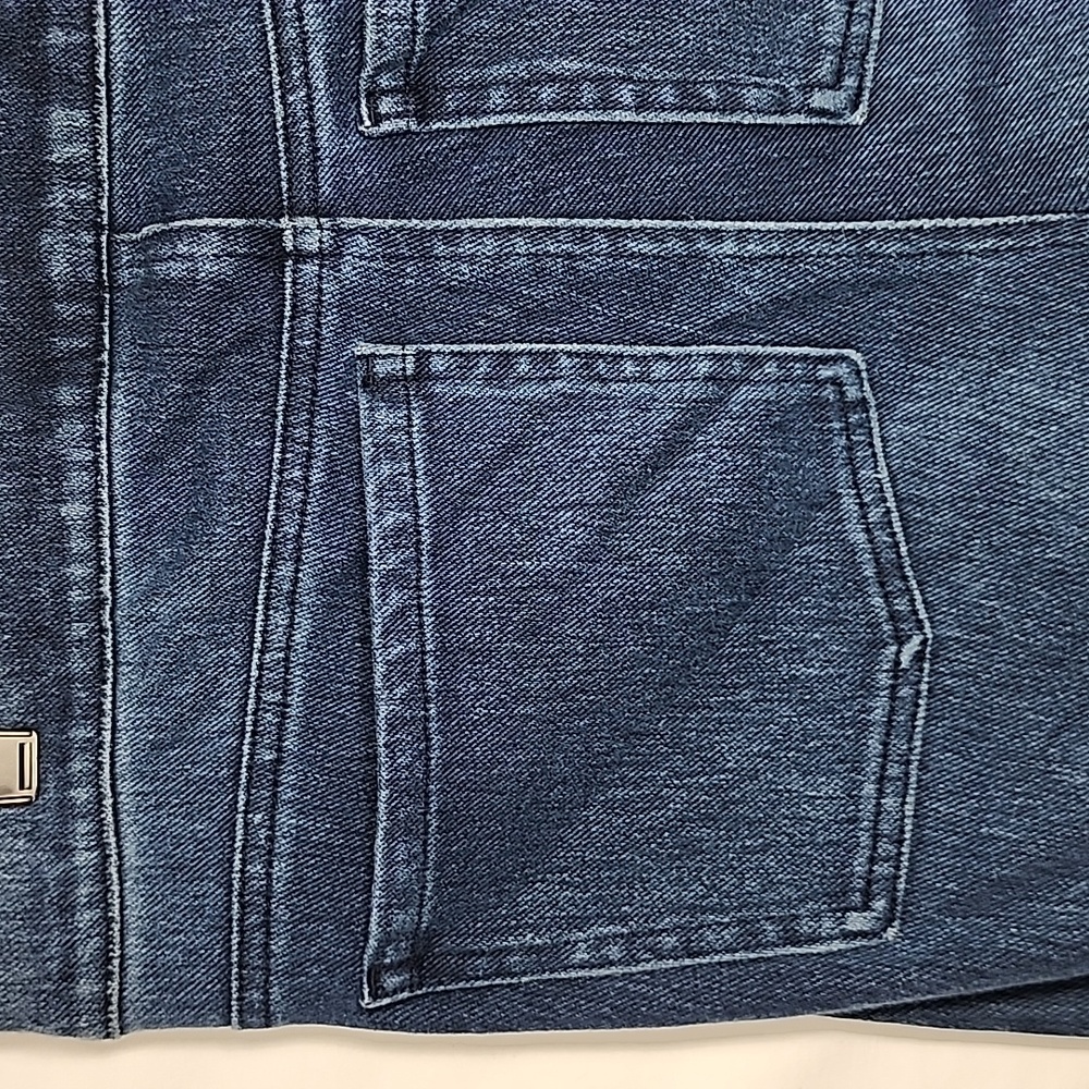 Spanx Womens Skinny Jeans Jeggings Blue Stretch Dark Wash Pull On High Rise Sz L - Picture 9 of 13
